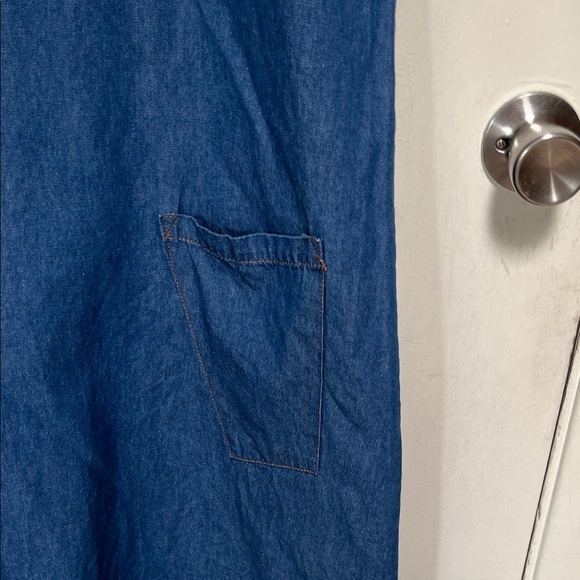 Blue Denim Dress with Front Pocket - Picture 4 of 7